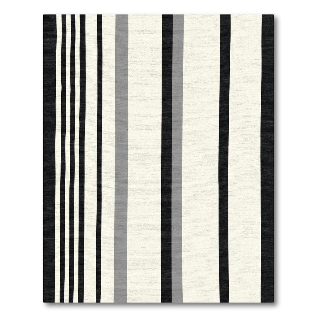Modern Black White Gray Stripe Rug