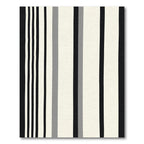 Modern Black White Gray Stripe Rug