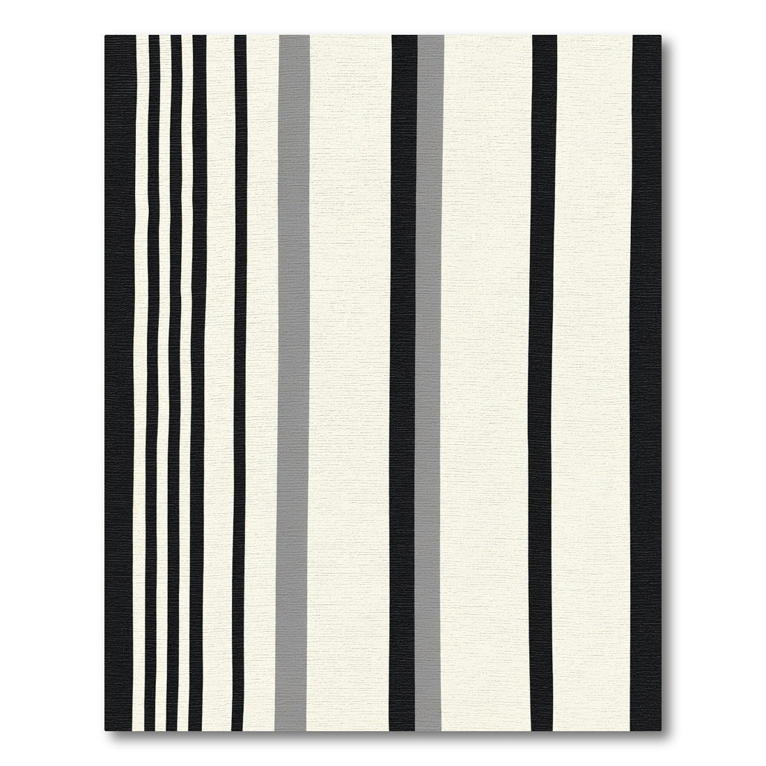 Modern Black White Gray Stripe Rug