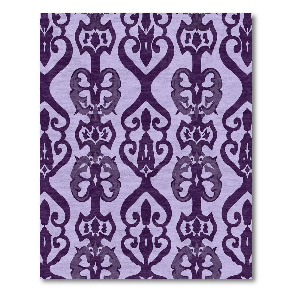 Ornate Regal Damask Plum Rug