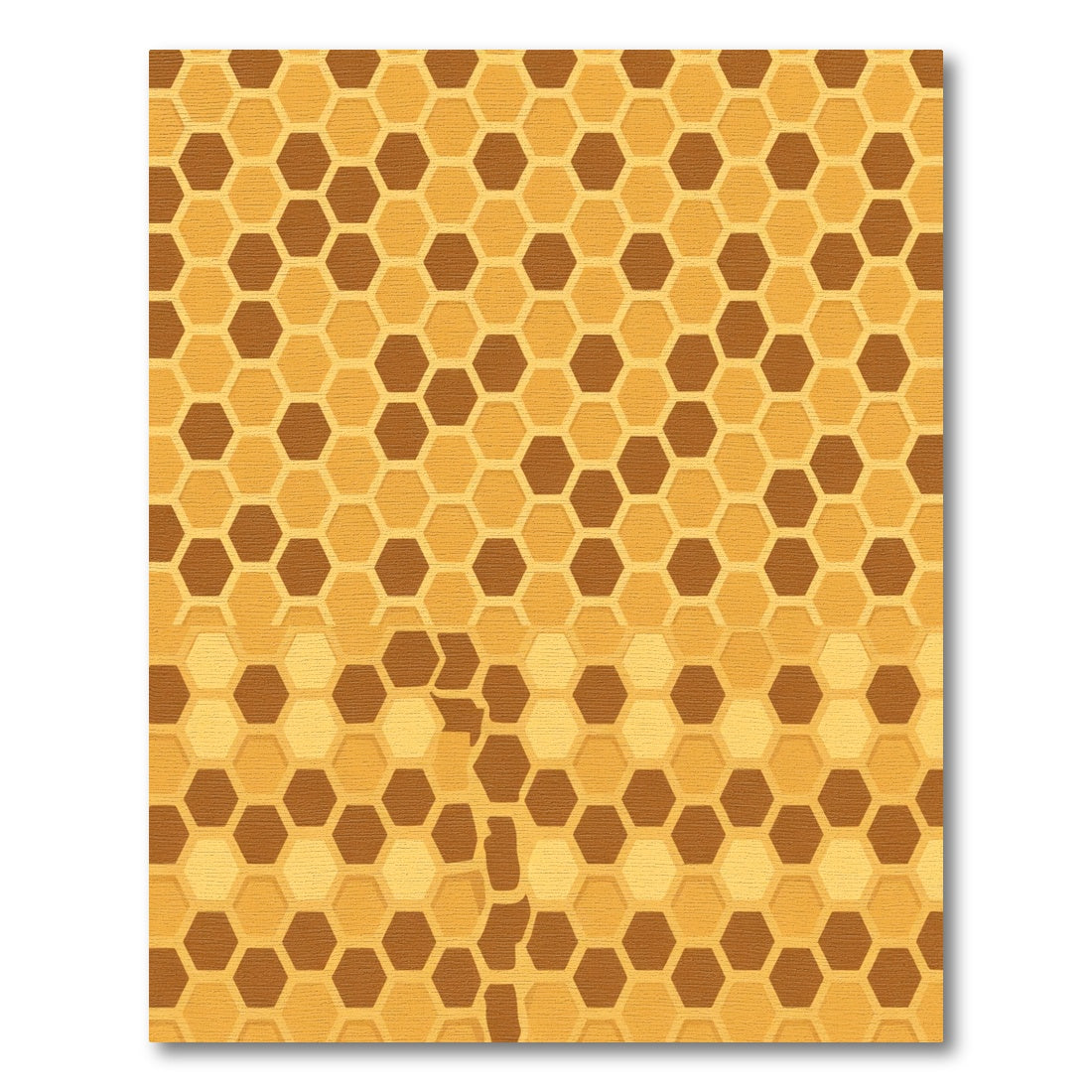 Golden Honeycomb Geometric Texture Rug
