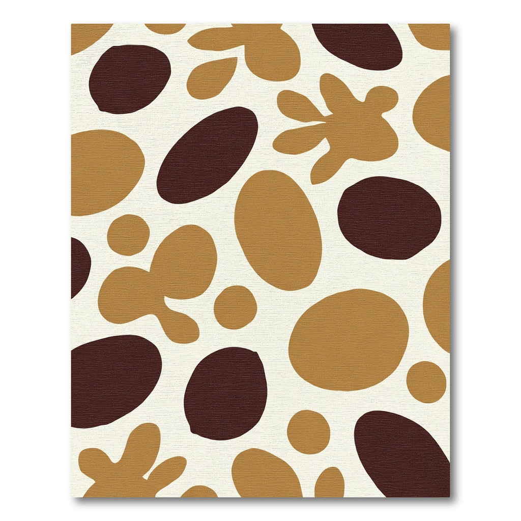 Abstract Ochre Brown Blob Mix Rug