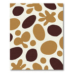 Abstract Ochre Brown Blob Mix Rug