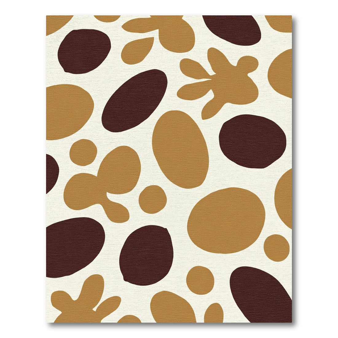 Abstract Ochre Brown Blob Mix Rug