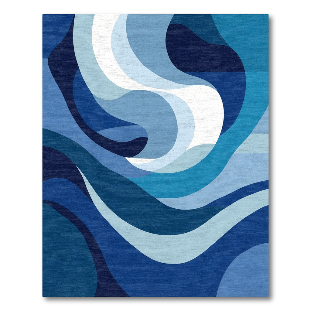Abstract Blue Wave Flow Rug