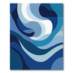Abstract Blue Wave Flow Rug