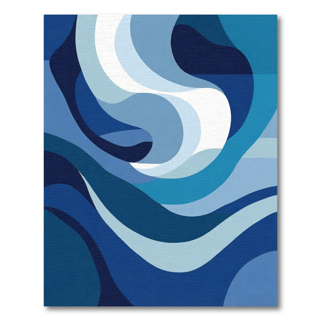 Abstract Blue Wave Flow Rug
