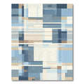 Abstract Blue Tan Geometric Blocks Rug