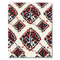 Bold Red Diamond Block Print Rug
