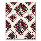 Bold Red Diamond Block Print Rug