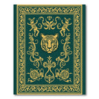 Emerald Green Gold Tiger Motif Rug