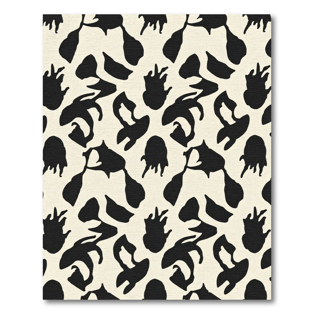 Black White Abstract Ink Blot Rug