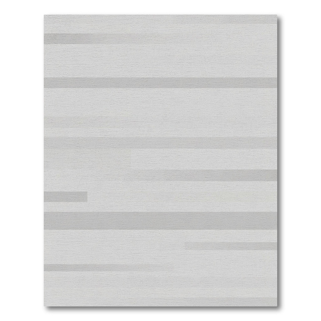 Minimalist Light Gray Horizontal Stripe Rug