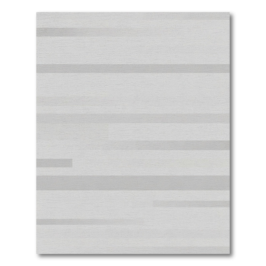 Minimalist Light Gray Horizontal Stripe Rug