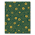 Golden Floral Swirls Teal Rug