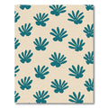 Teal Abstract Botanicals On Cream Background Rug