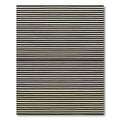 Textured Black Cream Striped Field Rug