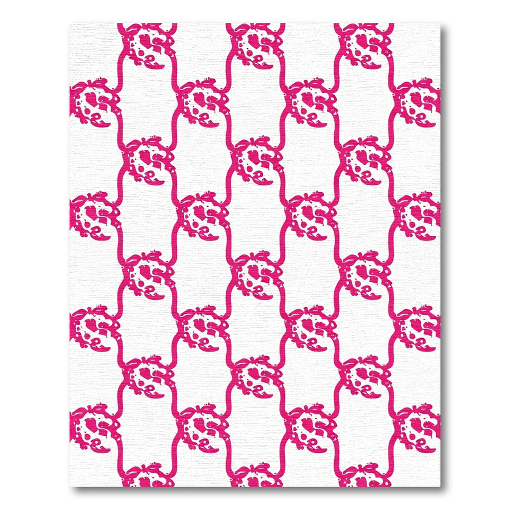Hot Pink Vine Scroll Swirl Rug
