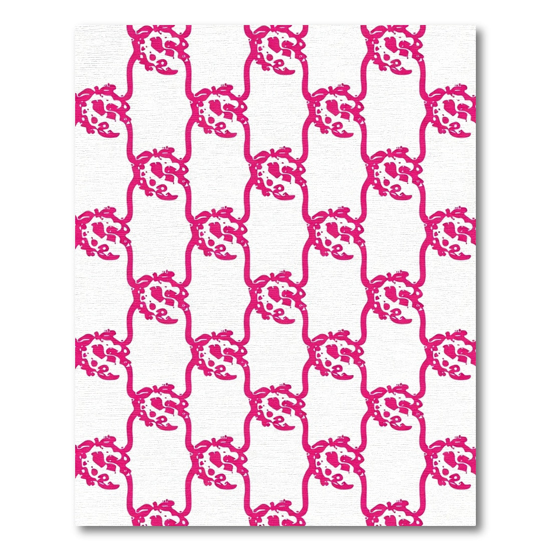 Hot Pink Vine Scroll Swirl Rug