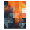 Geometric Orange Blue Gradient Abstract Rug