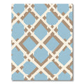 Light Blue Tan Lattice Geometric Rug