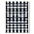 Tartan Black White Grid Layout Rug