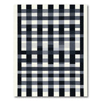 Tartan Black White Grid Layout Rug