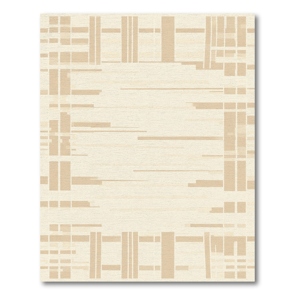Abstract Beige Geometric Fragment Rug