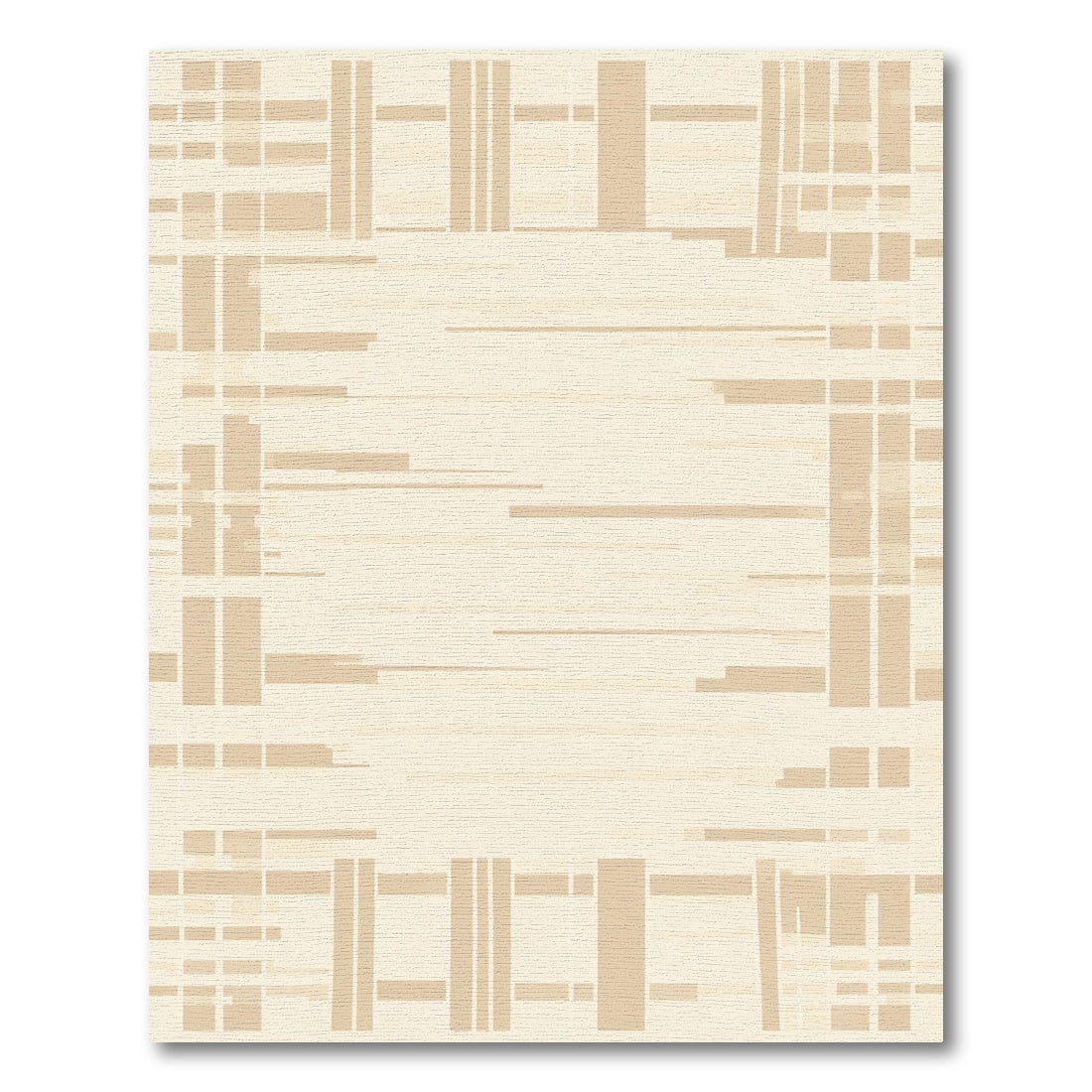 Abstract Beige Geometric Fragment Rug