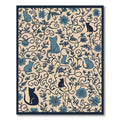 Blue Cats Floral Vine Cream Rug