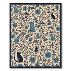 Blue Cats Floral Vine Cream Rug