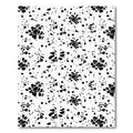Black White Graphic Floral Scatter Rug