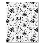 Black White Graphic Floral Scatter Rug