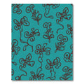 Teal Brown Stylized Floral Vine Rug