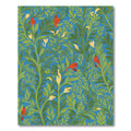 Crimson Birds Lush Greenery Blue Sky Rug