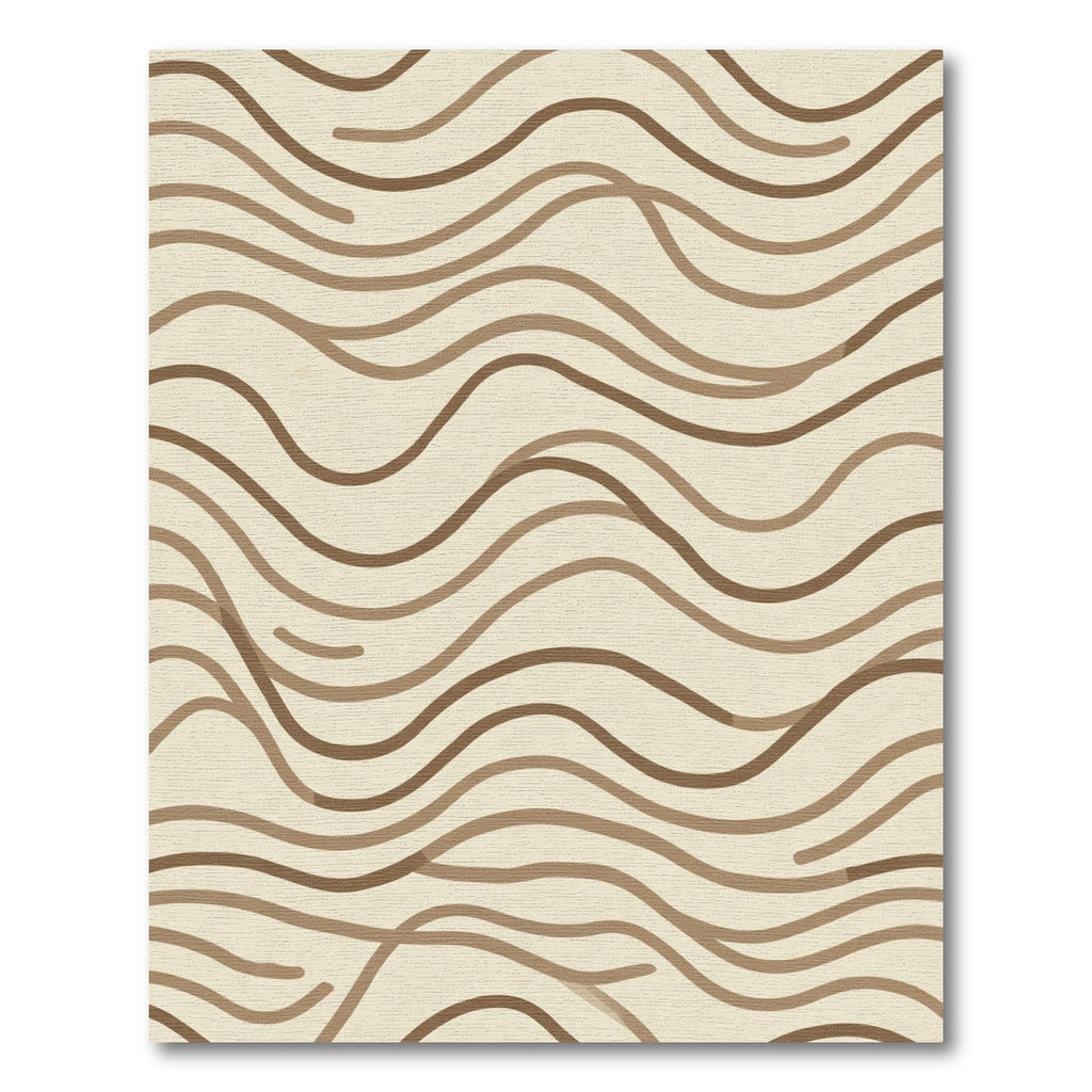 Earthy Sepia Wavy Lines Rug