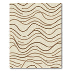 Earthy Sepia Wavy Lines Rug