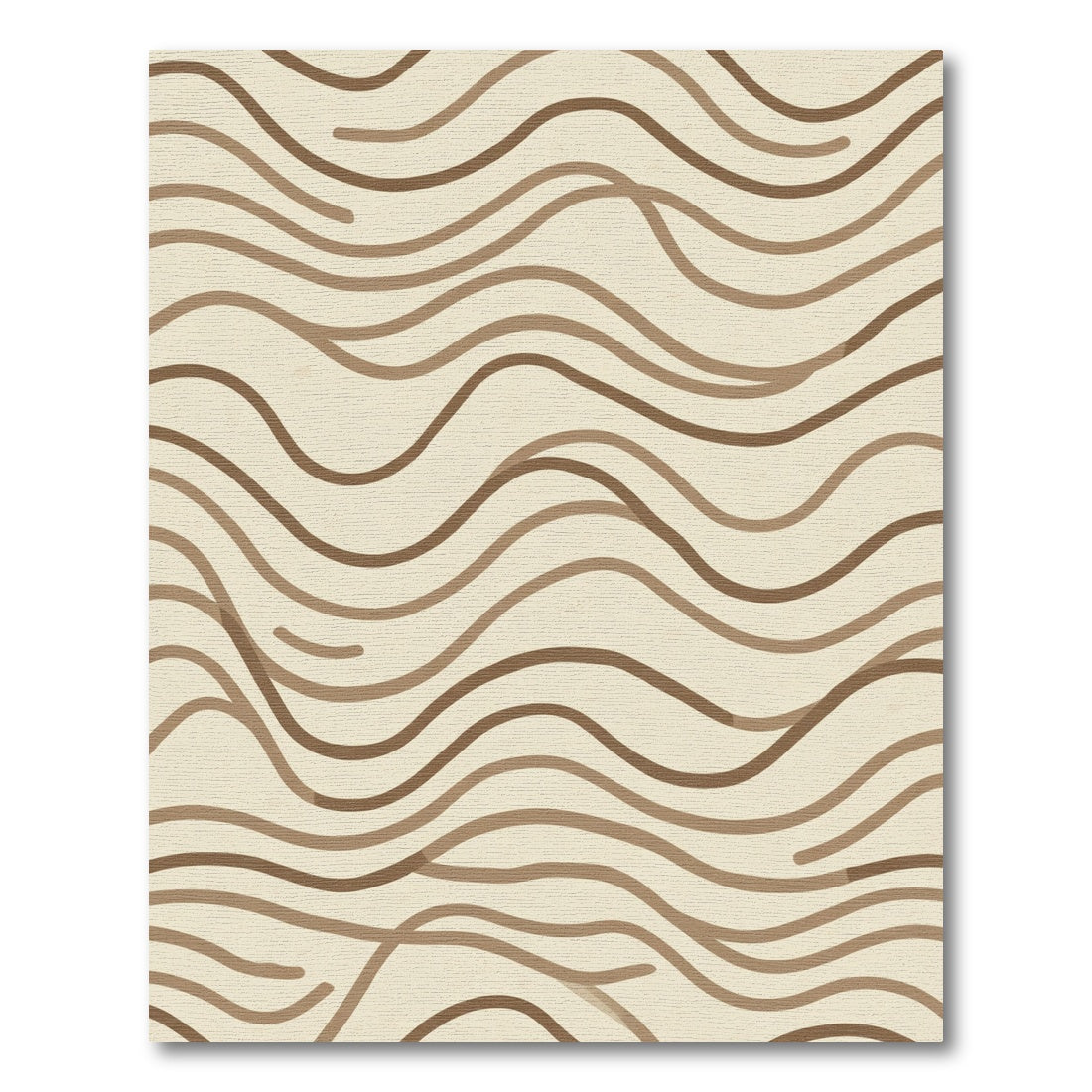 Earthy Sepia Wavy Lines Rug