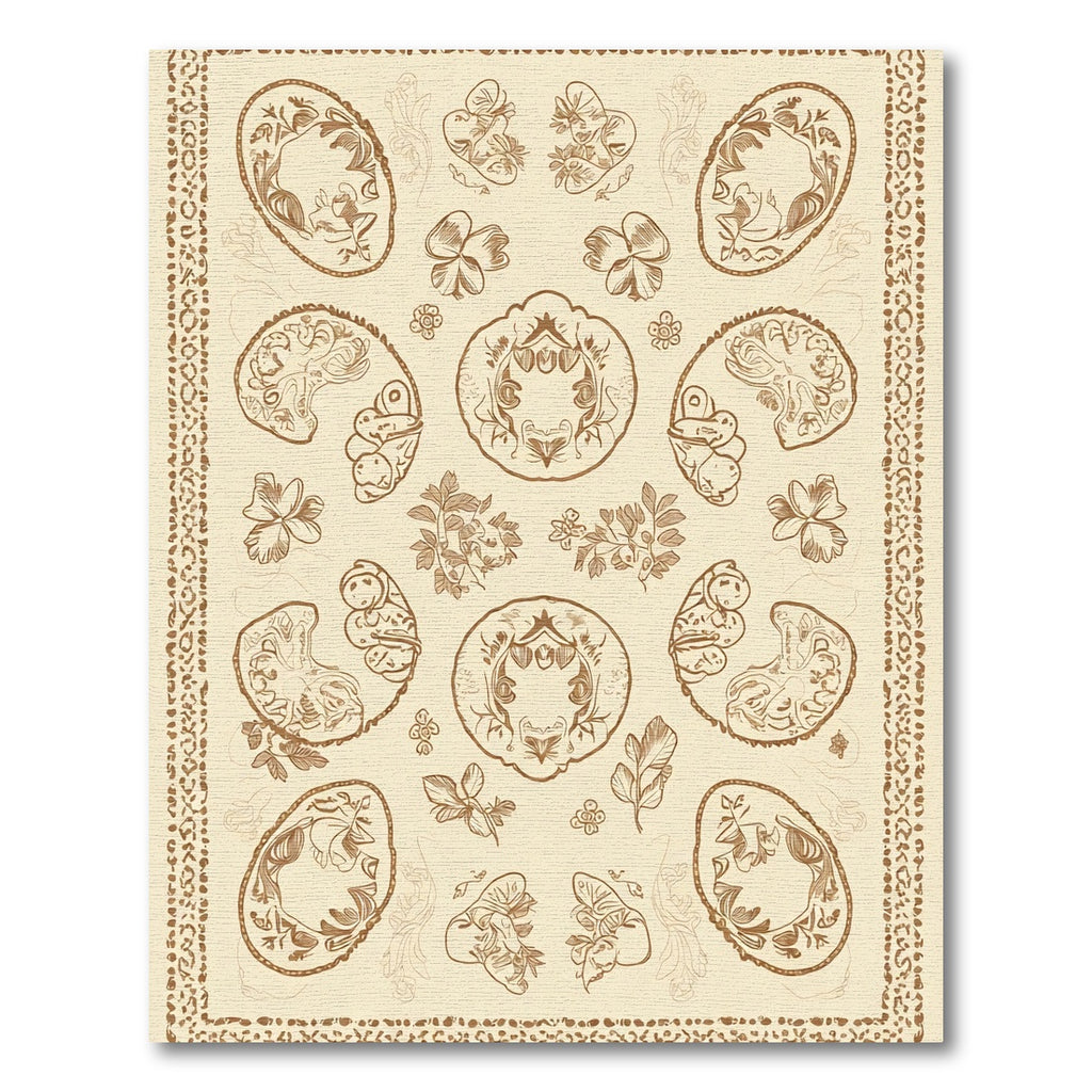 Brown Fauxidermy Botanical Medallion Rug