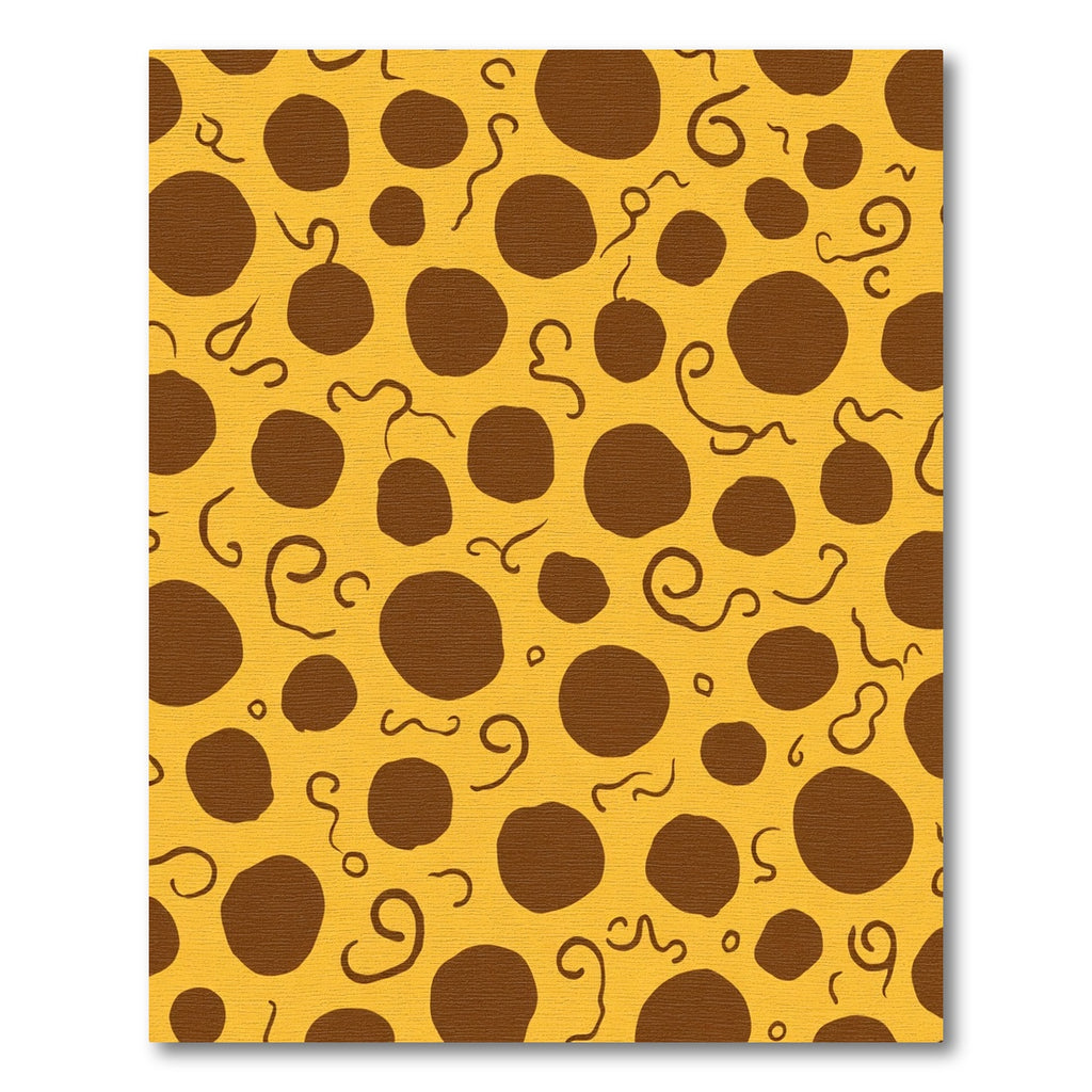 Brown Dot Swirl Warm Yellow Field Rug
