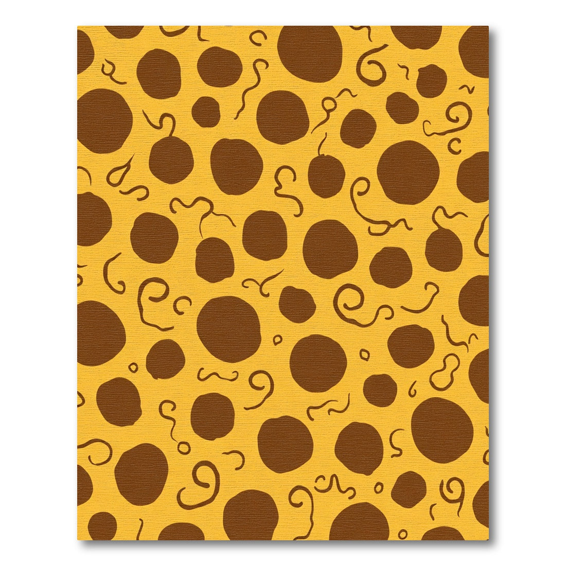 Brown Dot Swirl Warm Yellow Field Rug