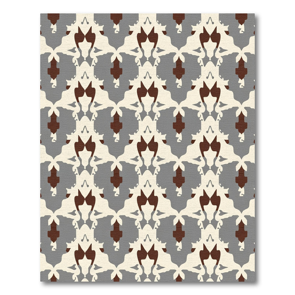Cream Brown Gray Abstract Symmetry Rug
