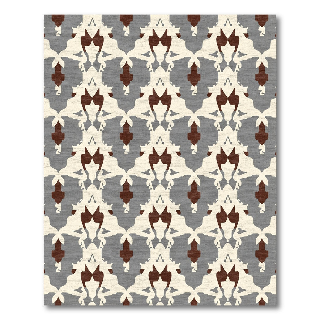 Cream Brown Gray Abstract Symmetry Rug