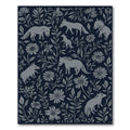 Gray Woodland Creatures Floral Folk Rug