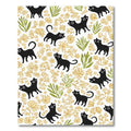 Whimsical Black Cats Golden Floral Field Rug