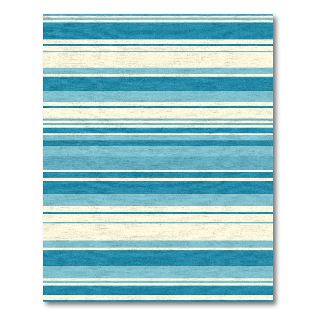 Coastal Blue Cream Striped Rug