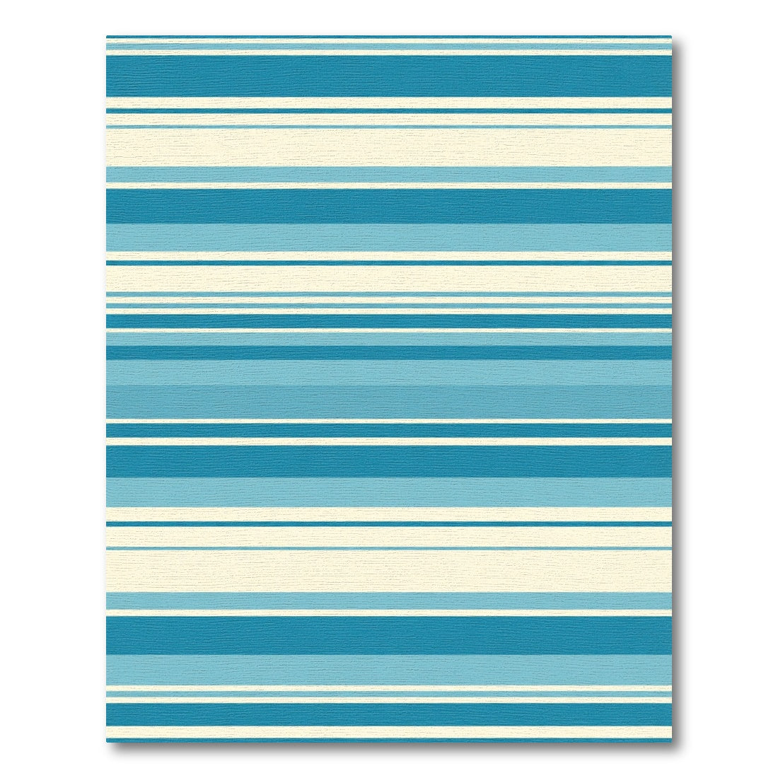 Coastal Blue Cream Striped Rug