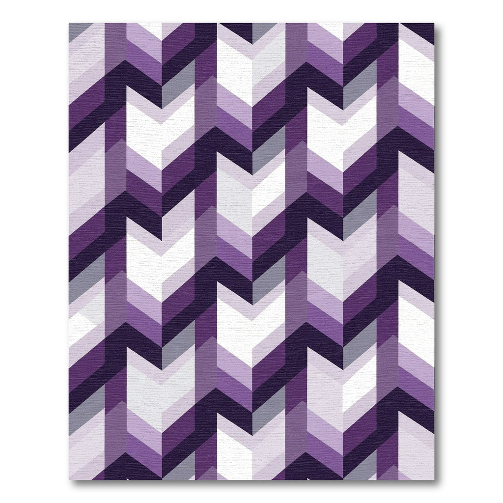 Deep Purple Chevron Geometric Arrangement Rug