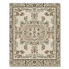 Antique Beige Intricate Floral Medallion Rug