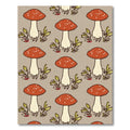 Red White Speckled Mushroom Foliage Rug